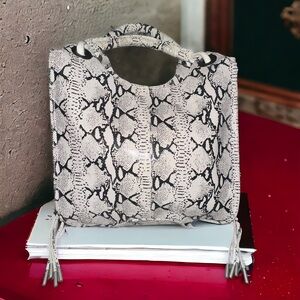 6126 Lindsay Lohan Tempest python leather tote bag